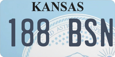 KS license plate 188BSN
