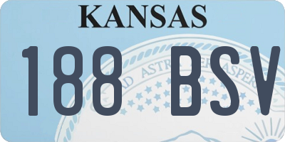 KS license plate 188BSV