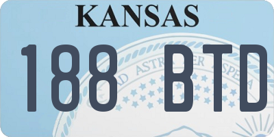 KS license plate 188BTD