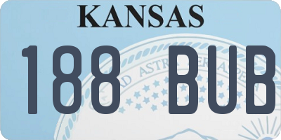 KS license plate 188BUB
