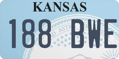 KS license plate 188BWE