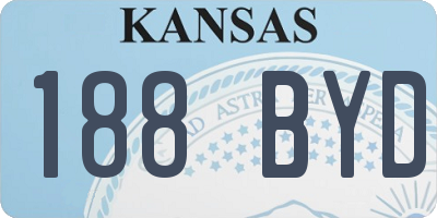 KS license plate 188BYD