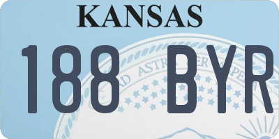 KS license plate 188BYR