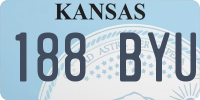 KS license plate 188BYU