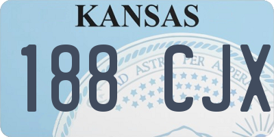 KS license plate 188CJX