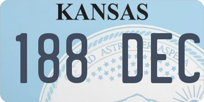 KS license plate 188DEC
