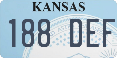 KS license plate 188DEF