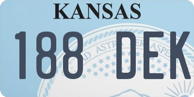 KS license plate 188DEK