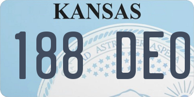 KS license plate 188DEO