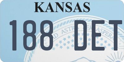 KS license plate 188DET