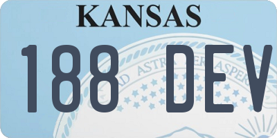 KS license plate 188DEV