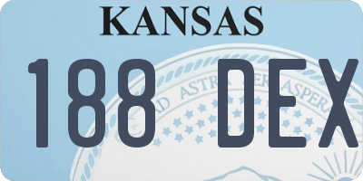 KS license plate 188DEX