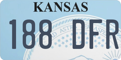 KS license plate 188DFR