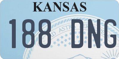 KS license plate 188DNG