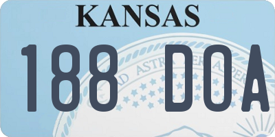 KS license plate 188DOA