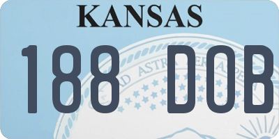 KS license plate 188DOB