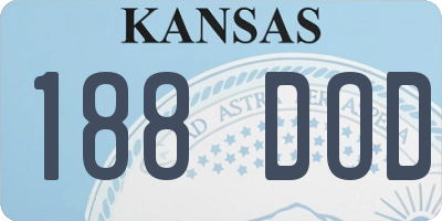 KS license plate 188DOD