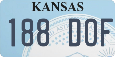 KS license plate 188DOF
