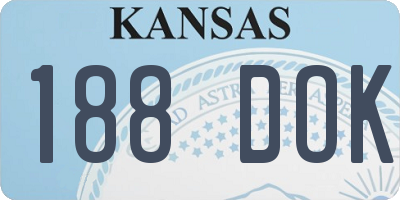 KS license plate 188DOK