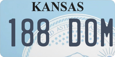 KS license plate 188DOM