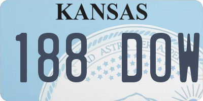 KS license plate 188DOW