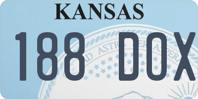 KS license plate 188DOX