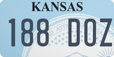 KS license plate 188DOZ