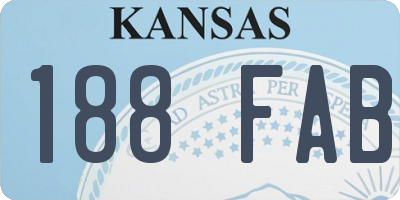 KS license plate 188FAB