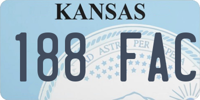 KS license plate 188FAC
