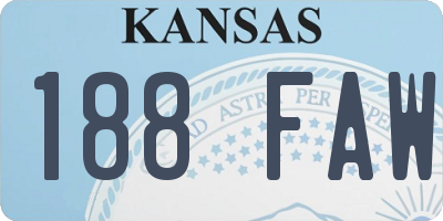 KS license plate 188FAW