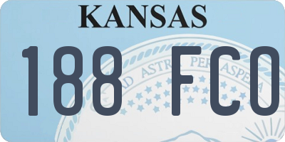 KS license plate 188FCO