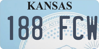 KS license plate 188FCW
