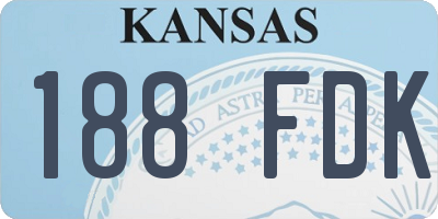 KS license plate 188FDK