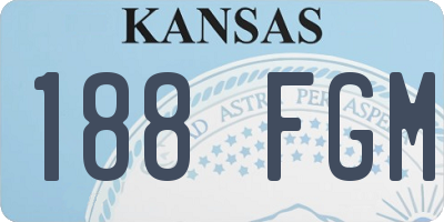 KS license plate 188FGM