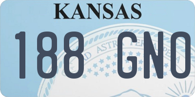 KS license plate 188GNO