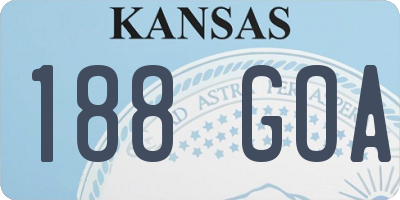 KS license plate 188GOA
