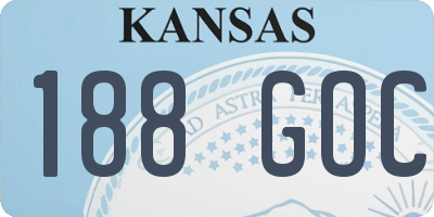 KS license plate 188GOC