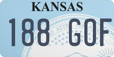 KS license plate 188GOF
