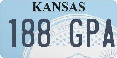 KS license plate 188GPA