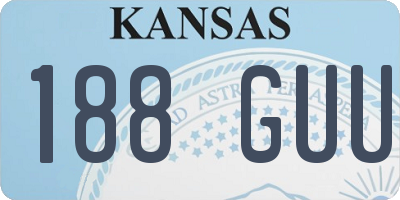 KS license plate 188GUU