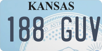 KS license plate 188GUV