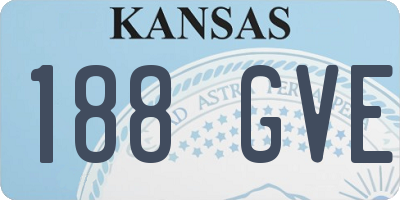 KS license plate 188GVE