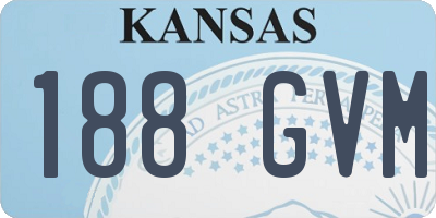 KS license plate 188GVM