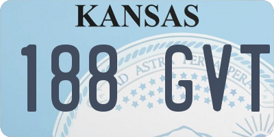 KS license plate 188GVT