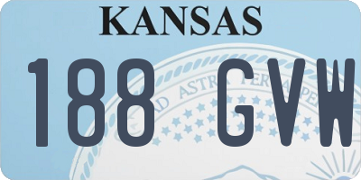KS license plate 188GVW