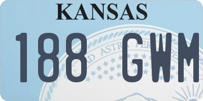 KS license plate 188GWM