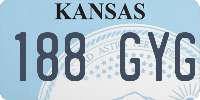 KS license plate 188GYG