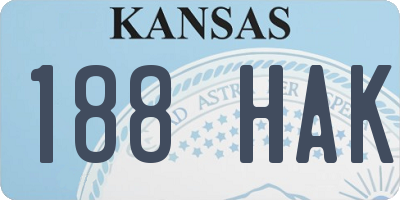 KS license plate 188HAK