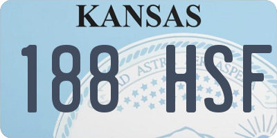 KS license plate 188HSF