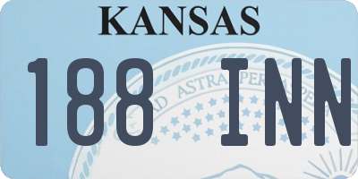 KS license plate 188INN